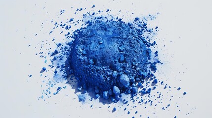 Obraz premium Aerial shot of a striking blue powder heap intended for Holi festivities