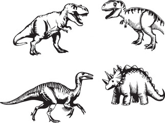 Hand-drawn Dinosaur outline vector  illustration 
