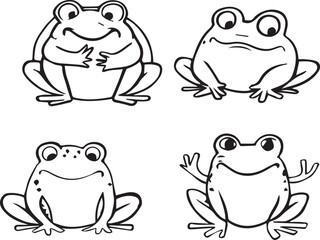 Hand drawn frog outline vector  illustration
