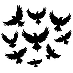 Unleash the Majesty of the Skies, A Captivating Collection of Eagle Silhouettes Set