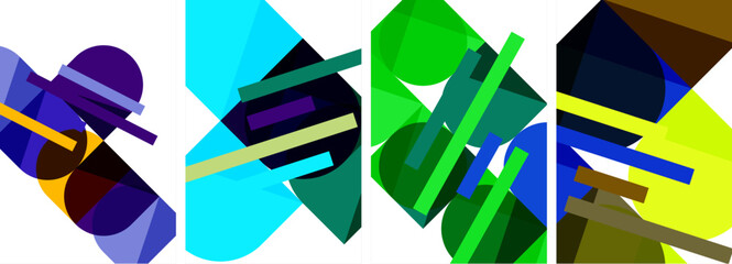 Geometric composition abstract background poster set for wallpaper, business card, cover, poster, banner, brochure, header, website