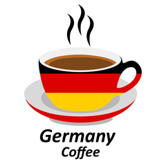 germany coffee cup logo design vector illustration