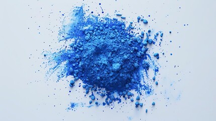 Obraz premium Birds-eye view of a vibrant blue powder pile for Holi festival