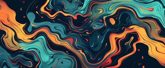 Fototapeta premium Dynamic Abstract Energy Patterns With A Sense Of Motion, Cartoon Style, Background