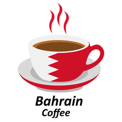 bahrain coffee cup logo design vector illustration