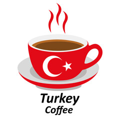 turkey coffee cup logo design vector illustration