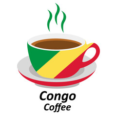 congo coffee cup logo design vector illustration 
