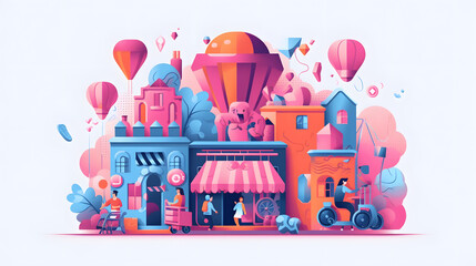 Obraz premium Create and Sell Digital Products illustration vector