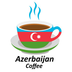 azerbaijan coffee cup logo design vector illustration