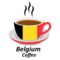 belgiumcoffee cup logo design vector illustration