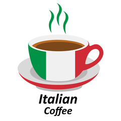 italian coffee cup logo design vector illustration