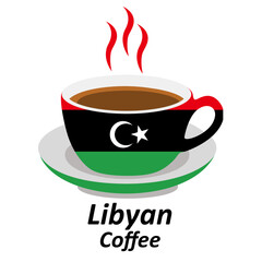 libyan coffee cup logo design vector illustration