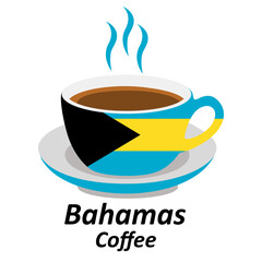 bahamas coffee cup logo design vector illustration
