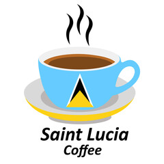 saint lucia coffee cup logo design vector illustration