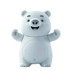 Obraz premium 3D rendering of a cute and friendly polar bear cartoon character