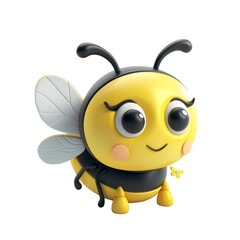 Obraz premium Cute bee mascot character. 3D rendering.