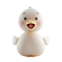 Fototapeta premium 3D rendering of a cute and happy duck isolated on transparent background.