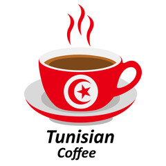 tunisian coffee cup logo design vector illustration