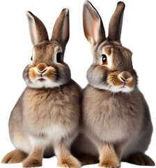 Obraz premium Adorable rabbit family poses for a portrait. 