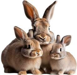 Obraz premium Adorable rabbit family poses for a portrait. 