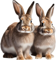 Obraz premium Adorable rabbit family poses for a portrait. 