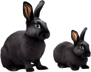 Obraz premium Adorable rabbit family poses for a portrait. 