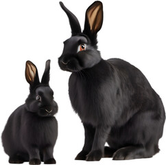 Fototapeta premium Adorable rabbit family poses for a portrait. 