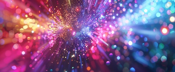 Holographic Data Bursts With Glitch Effects, Cartoon Style, Background