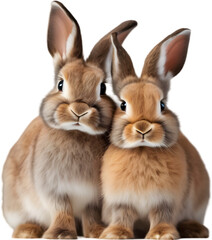 Obraz premium Adorable rabbit family poses for a portrait. 