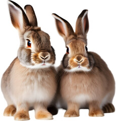Obraz premium Adorable rabbit family poses for a portrait. 