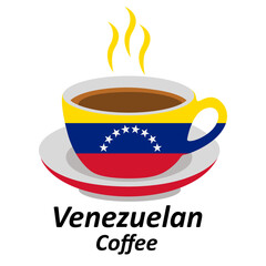 venezuela coffee cup logo design vector illustration