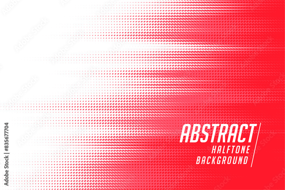 Wall mural white and red abstract halftone pattern banner for modern backdrop