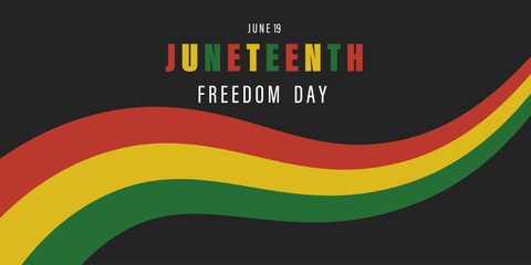 Juneteenth Freedom Day banner. June 19. African-American history and heritage. for banner, greeting card, poster, web banner, social media.