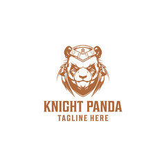 Knight panda logo vector illustration