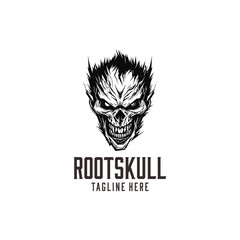 Root skull logo vector illustration