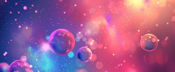 Pulsating Abstract Energy Spheres, Cartoon Style, Background