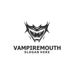 Vampire mouth logo vector illustration