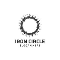 Iron circle blank emblem,vintage style