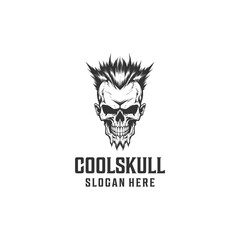 Cool skull logo vector illustration