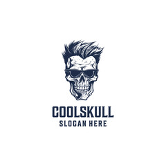 Cool skull logo vector illustration