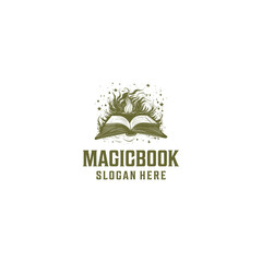 Magic book logo vector illustration