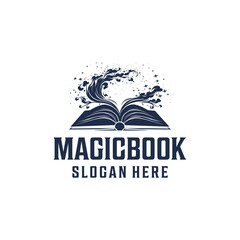 Magic book logo vector illustration