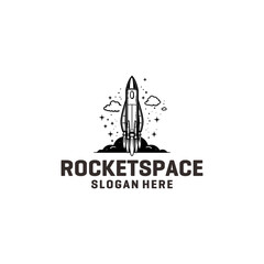 Rocket space logo vector illustration