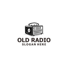 Retro radio logo vector illustration