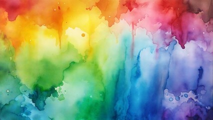 Abstract vector hand drawn rainbow color watercolor background, stain colors on wet paper
