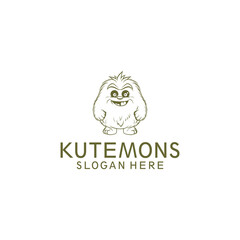 Cute monster logo vector illustration