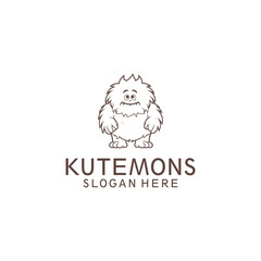 Cute monster logo vector illustration