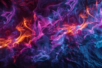 Vibrant abstract background with colorful flames of purple, blue, and orange hues creating a mesmerizing and dynamic visual effect.