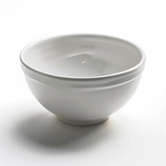 Minimalist white ceramic bowl on a clean background, perfect for kitchen, dining, decor, and culinary presentations.