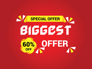 Biggest sale banner. Sale and discounts Biggest banner. Special offer poster design.